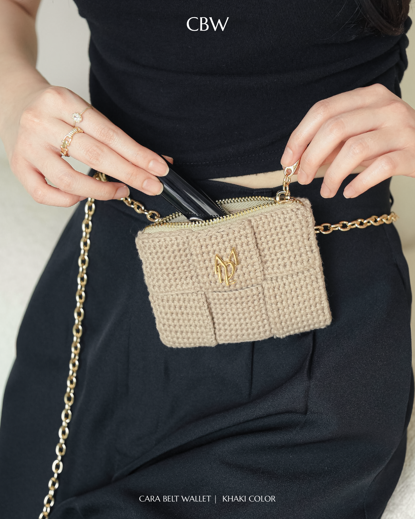 Cara belt wallet - Kaki color