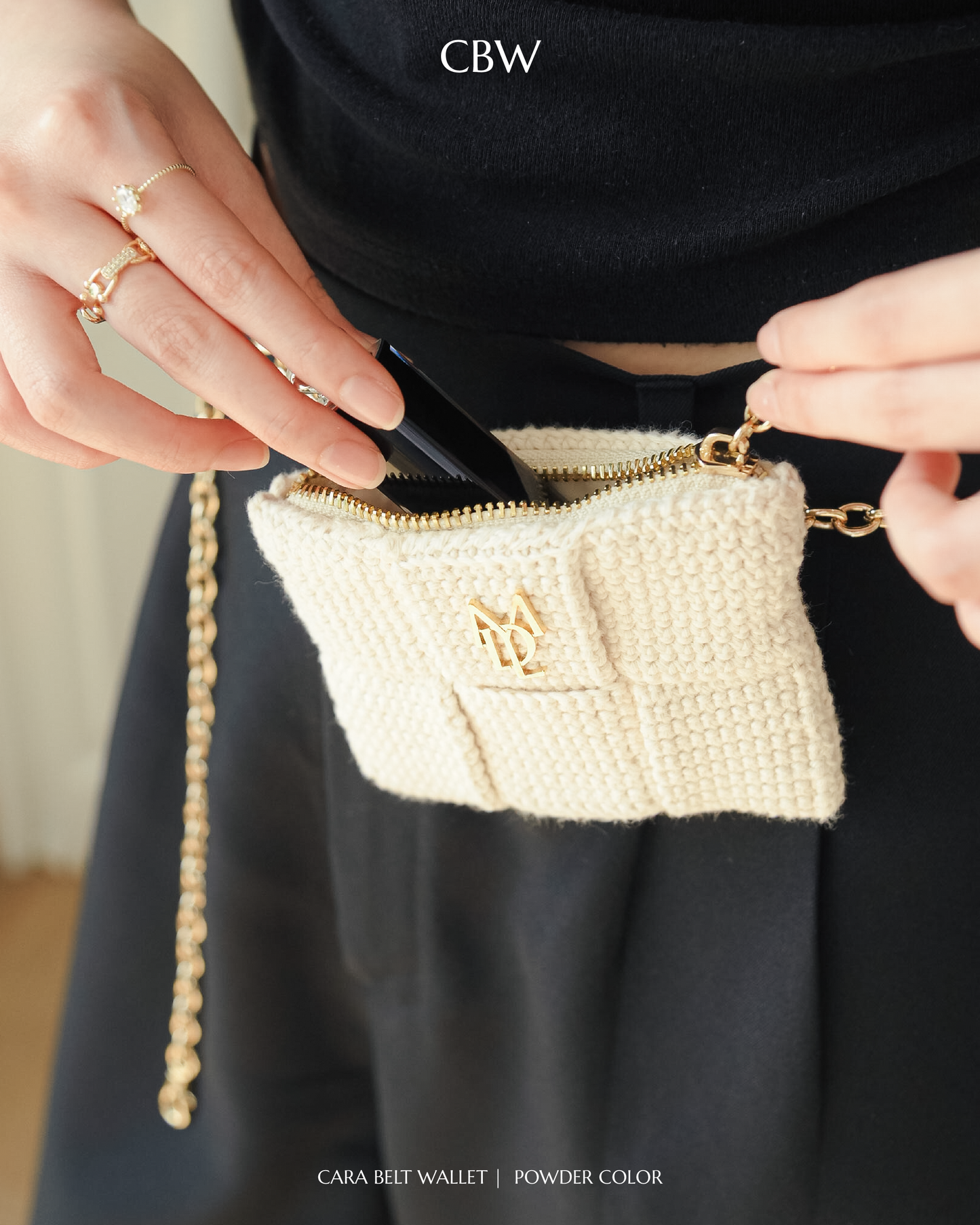Cara belt wallet - Powder color