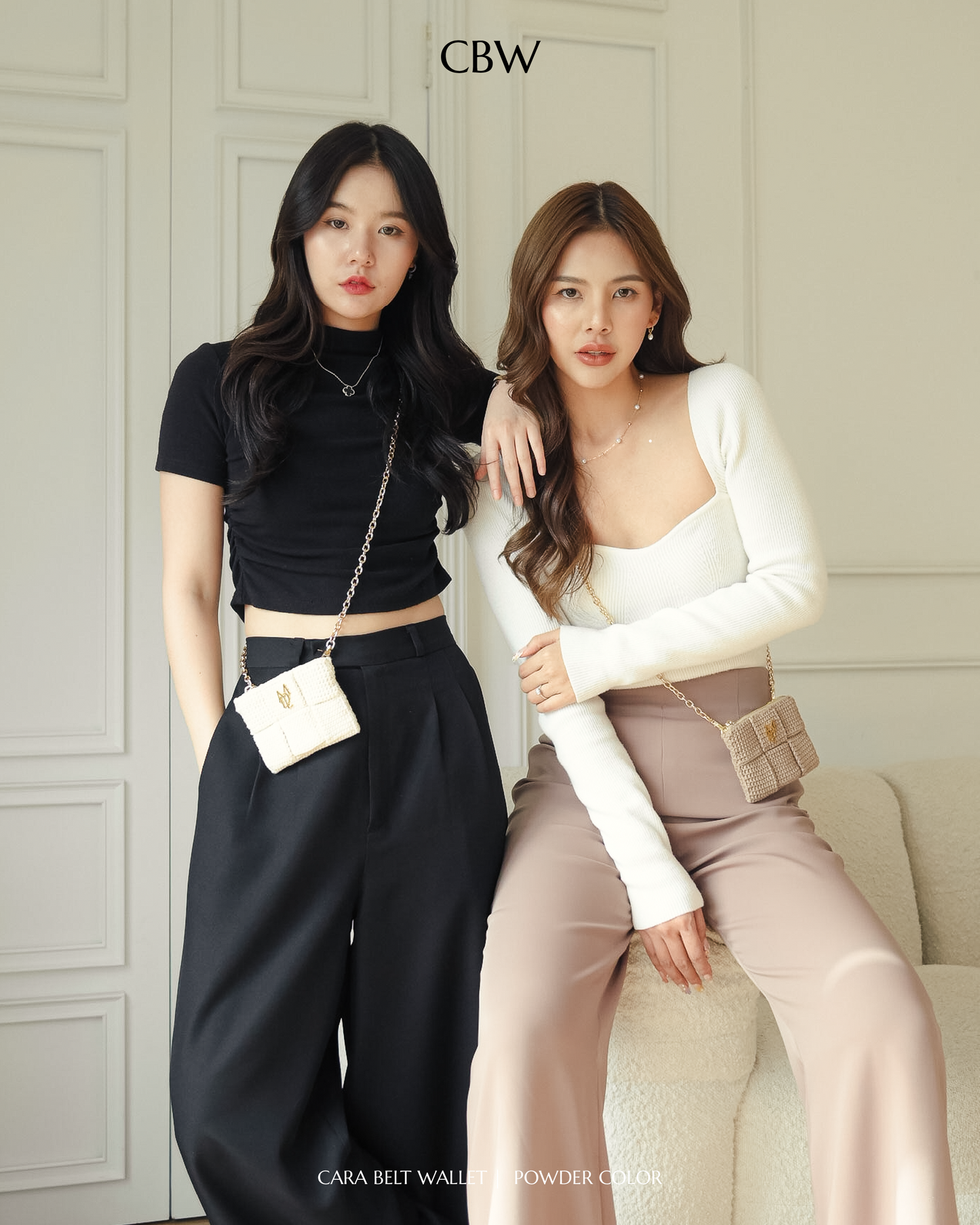 Cara belt wallet - Powder color