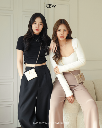 Cara belt wallet - Powder color