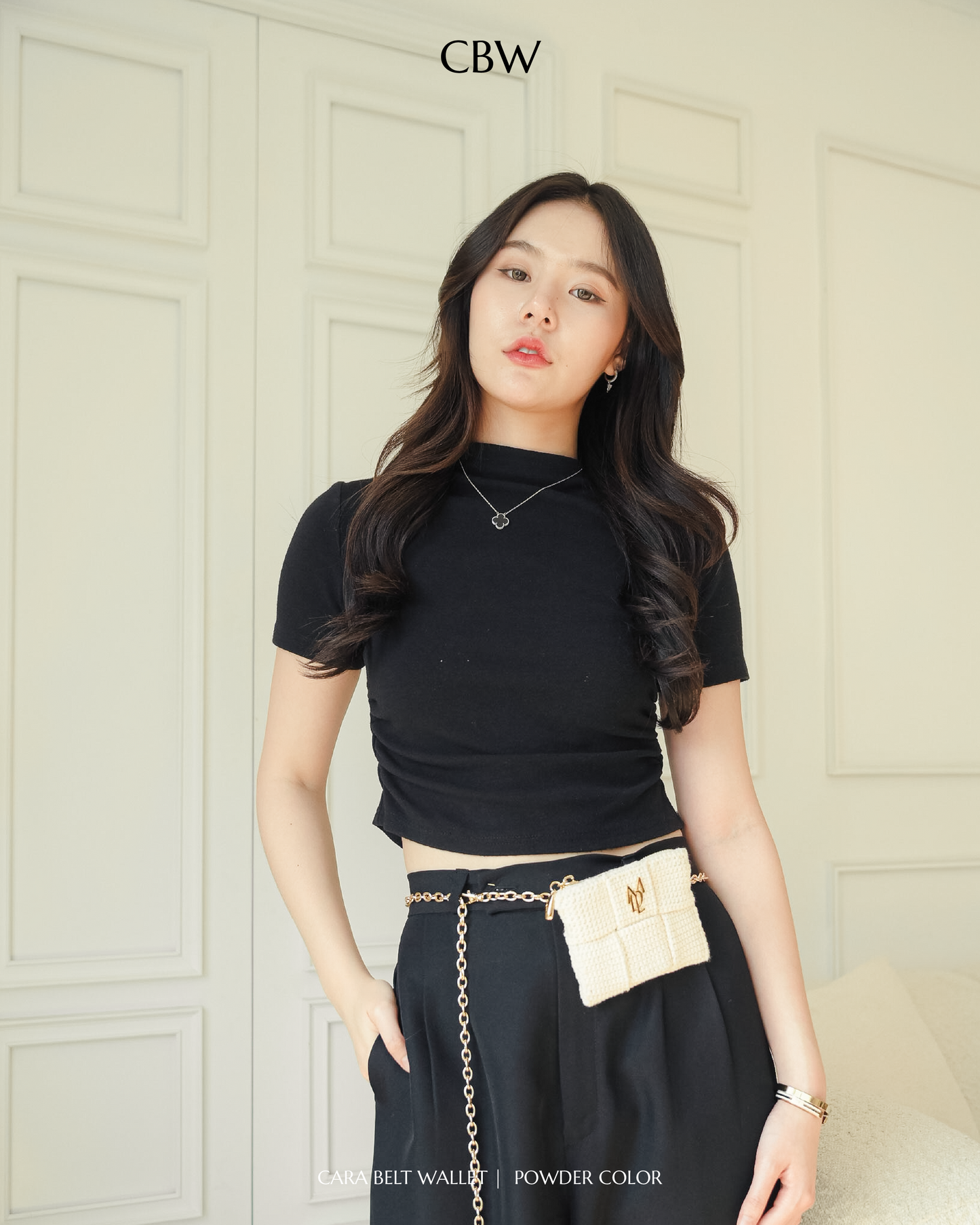 Cara belt wallet - Powder color