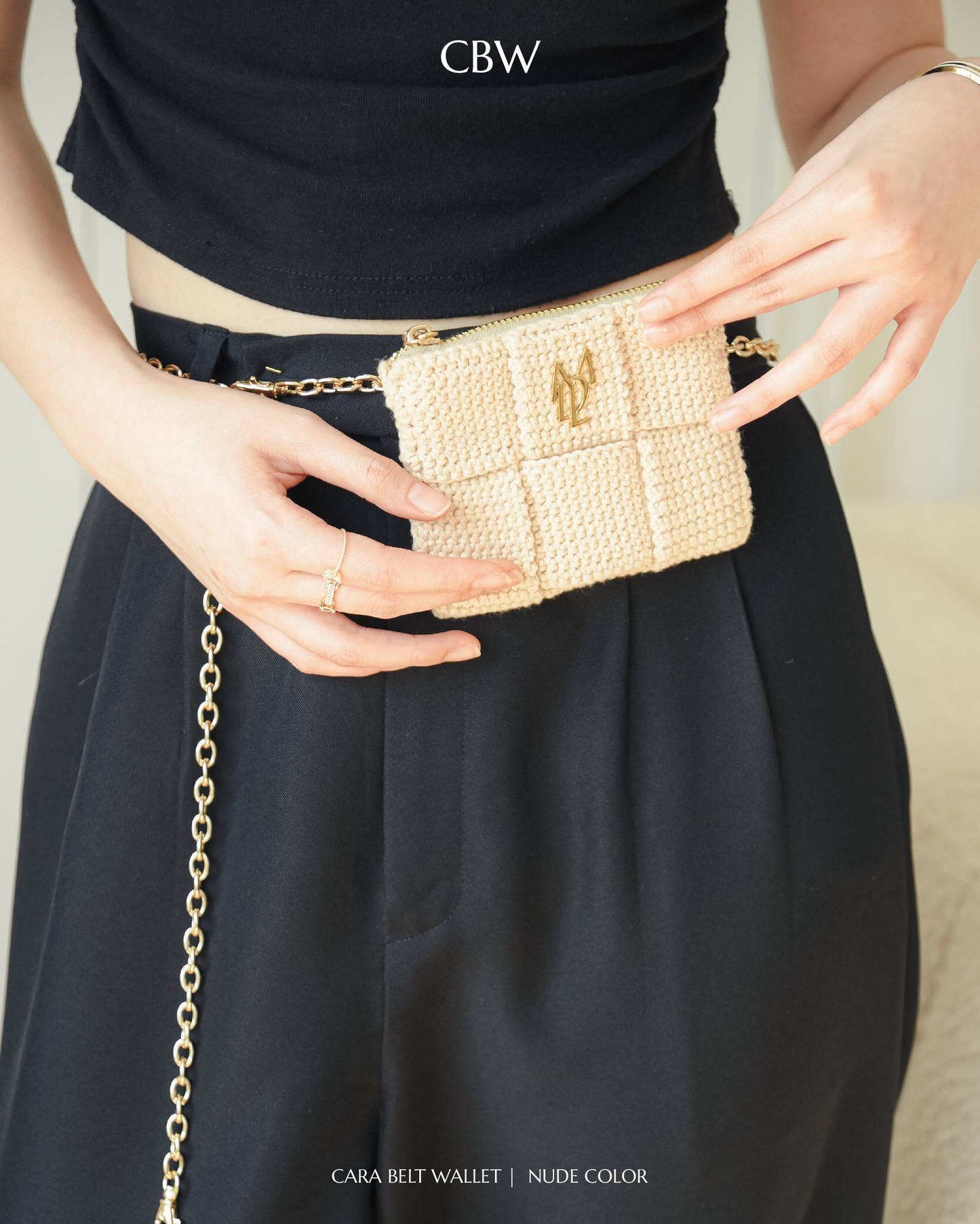 Cara belt wallet - Nude color