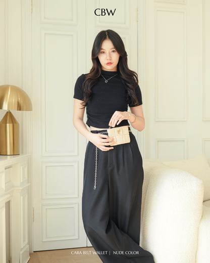 Cara belt wallet - Nude color