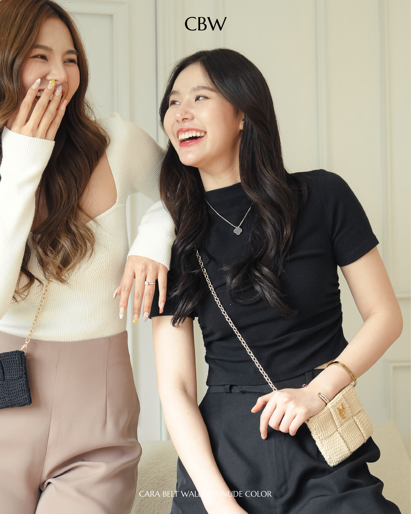Cara belt wallet - Nude color
