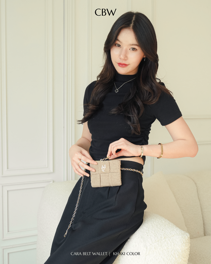 Cara belt wallet - Khaki color