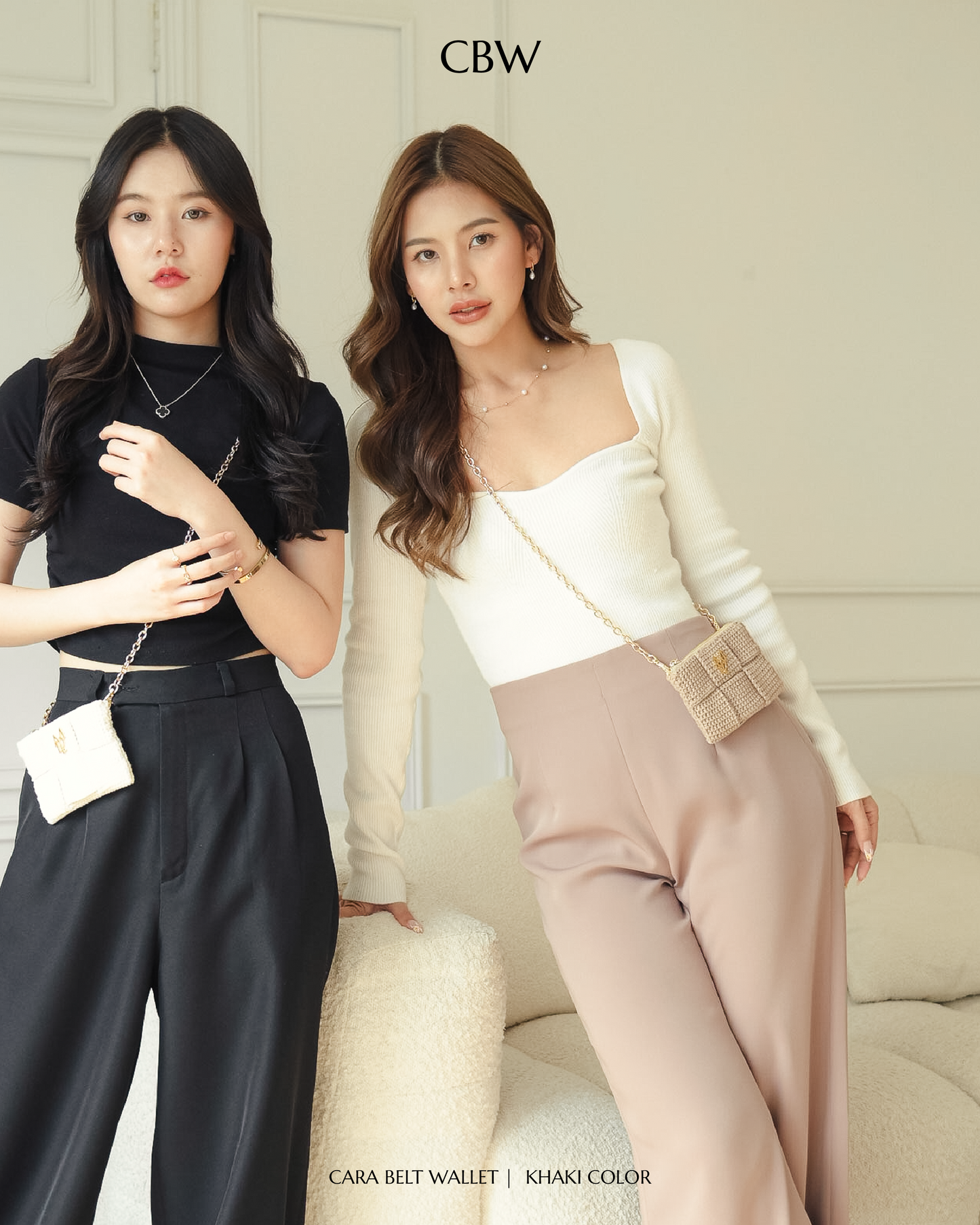 Cara belt wallet - Kaki color