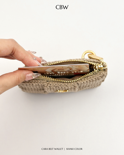 Cara belt wallet - Khaki color